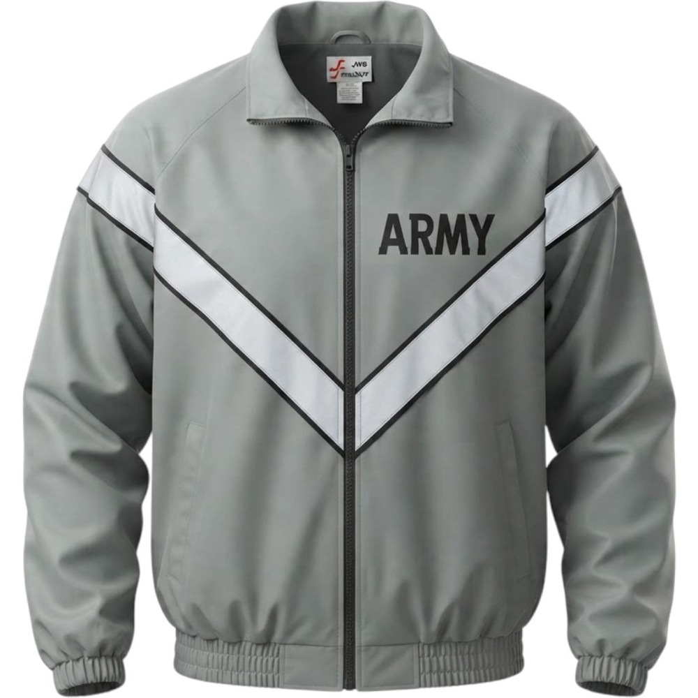 Skilcraft IPFU PT Jacket Mens Medium Regular Grey Fair Reflective Army V-Stripe